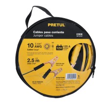 Cables Pasa Corriente 2.5m, 125 A, 10 AWG, con Funda, Pretul
