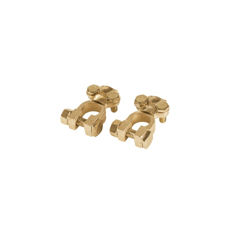 Blíster 2 Terminales p/batería, Latón Poste Superior, Pretul