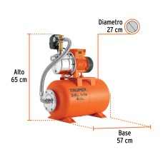 Equipo Hidroneumático 24L, Bomba Jet Inox. 1/2 HP, Truper