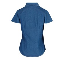 Camisa de Mezclilla Manga Corta para Dama, Índigo Claro, Yazbek