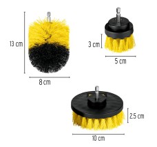 Juego de 3 Cepillos Multiusos para Taladro, Pretul
