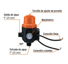 Control automático de presión de bombas para agua, 90°