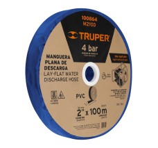 Rollo de Manguera Plana de 2" x 100m de Descarga p/motobomba, Truper.