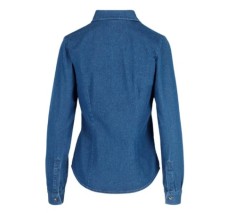 Camisa de Mezclilla Manga Larga con Silueta para Dama, Indigo Claro, Yazbek