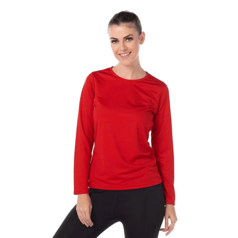 Playera Cuello Redondo Manga Larga para Dama ActiviTee, 100% Poliéster, Yazbek