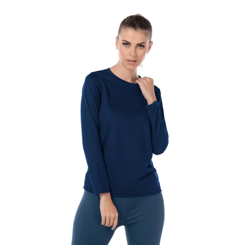 Playera Cuello Redondo Manga Larga para Dama ActiviTee, 100% Poliéster, Yazbek
