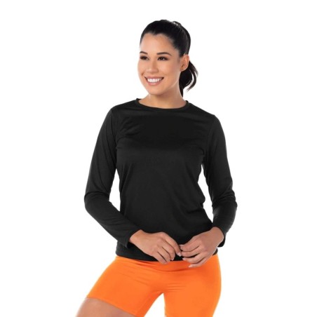 Playera Cuello Redondo Manga Larga para Dama ActiviTee, 100% Poliéster, Yazbek