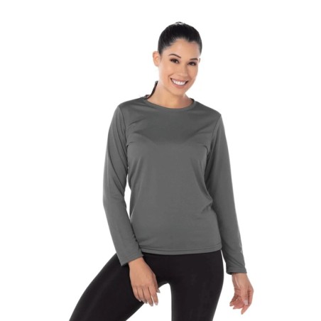 Playera Cuello Redondo Manga Larga para Dama ActiviTee, 100% Poliéster, Yazbek
