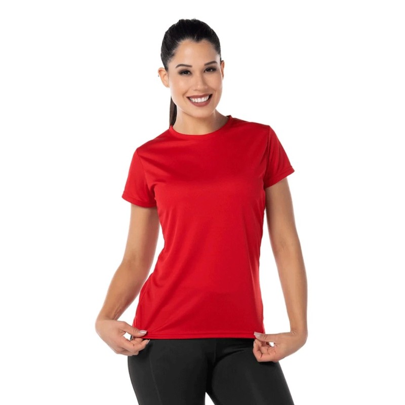 Playera Cuello Redondo Manga Corta ActiviTee para Dama,100 % Poliester, Yazbek