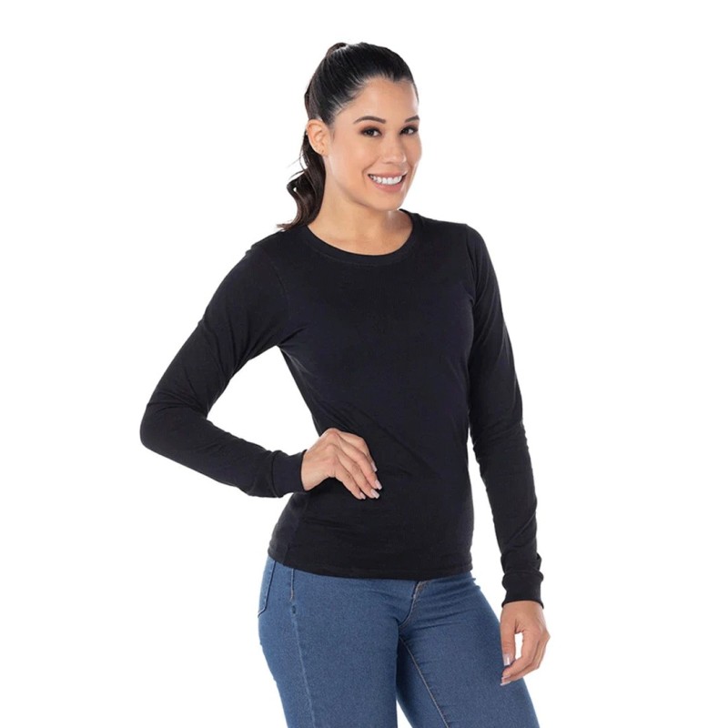 Playera Cuello Redondo Manga Larga para Dama, Yazbek