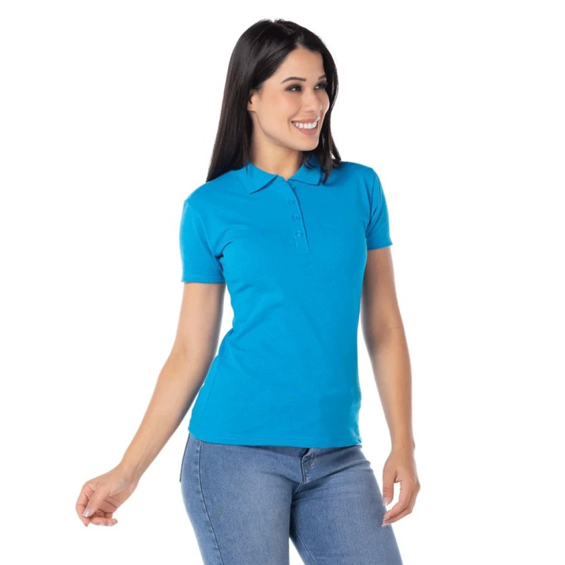 Playera Tipo Polo, Manga Corta Yazbek, con Silueta para Dama.