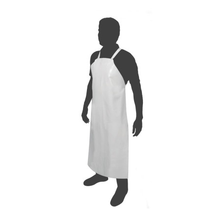 Mandil de Charol Impermeable Largo, Unitalla, Blanco