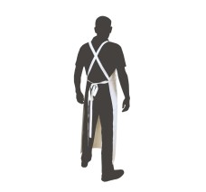 Mandil de Charol Impermeable Largo, Unitalla, Blanco