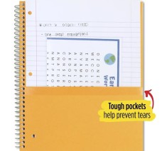 Cuaderno De Espiral Five Star, 5 Materias, Rayas Anchas, Rojo, 200 Hojas