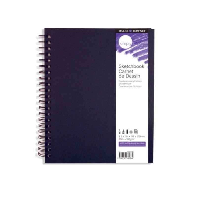 Cuaderno Daler- Rowney 8.5'  X 11', Hojas Blancas Para Dibujo, 80 Hojas