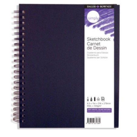Cuaderno Daler- Rowney 8.5'  X 11', Hojas Blancas Para Dibujo, 80 Hojas