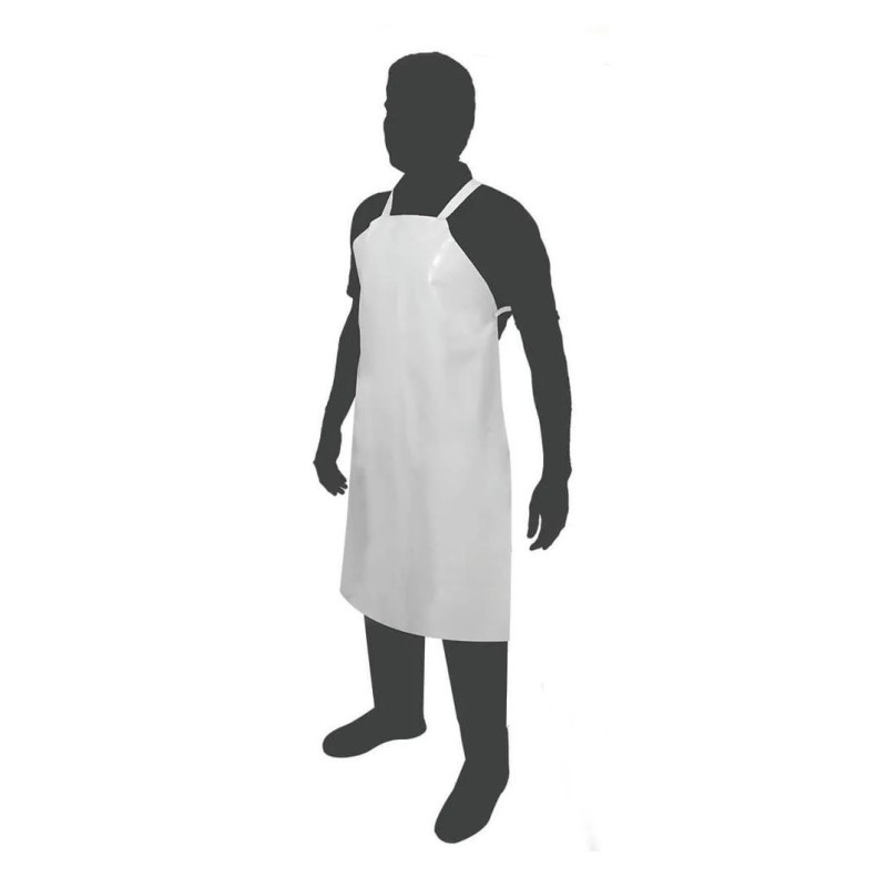 Mandil de PVC Blanco, 70 x 110 cm.