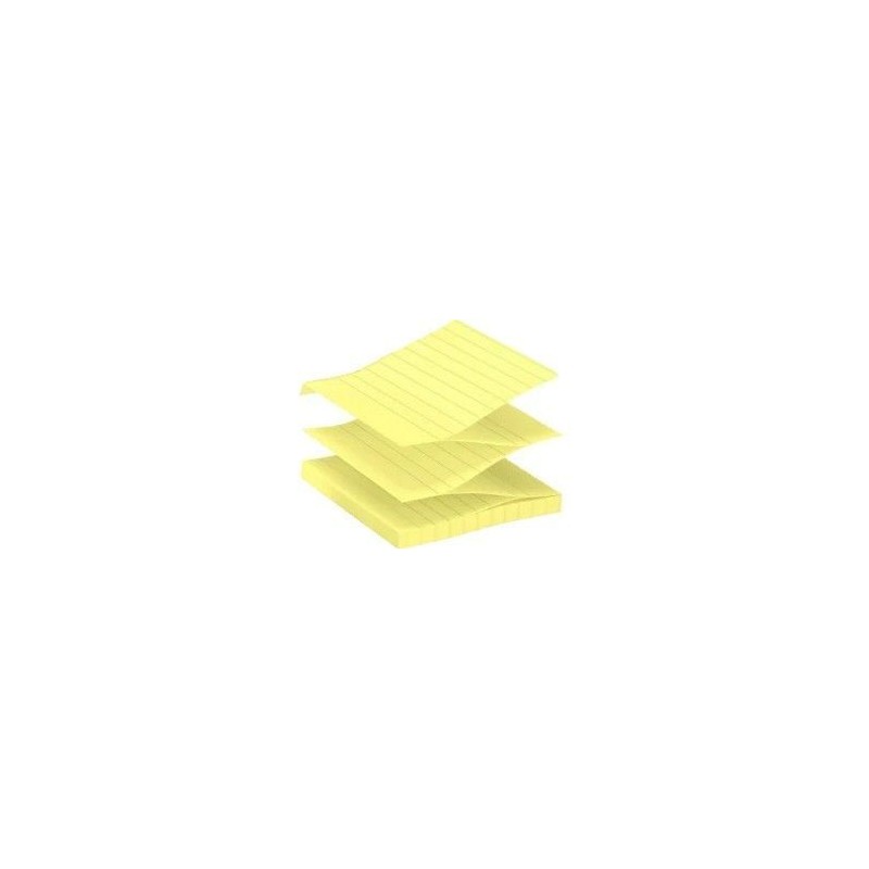 Nota Adhesiva Post-It Pop Up, 3''x3'', Color Amarillo, Rayado, Block/100