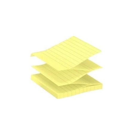 Nota Adhesiva Post-It Pop Up, 3''x3'', Color Amarillo, Rayado, Block/100