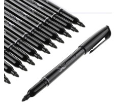 Marcador Permanente Mr. Pen, Punta Fina, Color Negro, Paquete/12