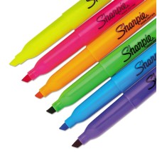 Resaltadores De Bolsillo Sharpie®, Colores Neón  Variados, Punta Cincel, Caja/12