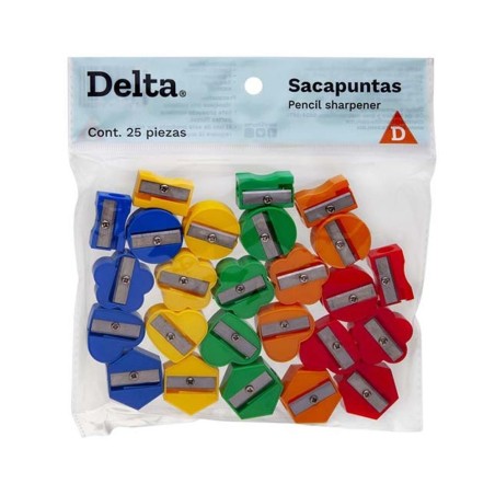 Sacapuntas Escolar de Plástico Delta, Paquete/25