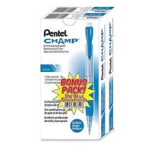 Lapicero Pentel Champ 0.7 mm, Barril Azul, Paquete/24