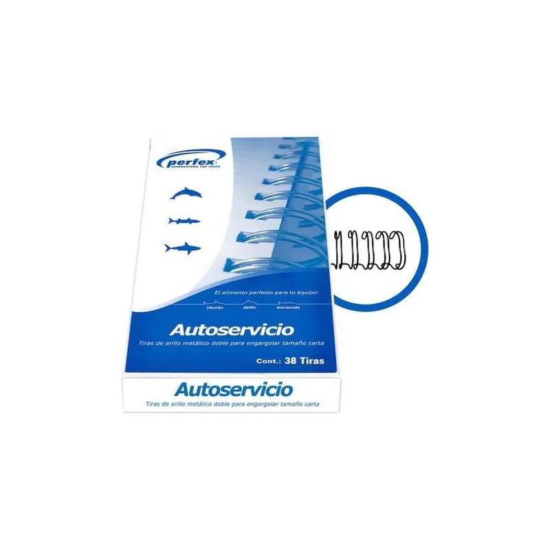 Arillo Metálico 3/8 Perfex, 75 Hojas, Color Negro, Paquete/75