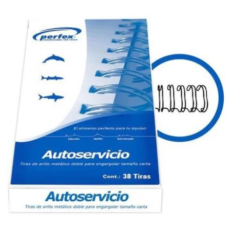 Arillo Metálico 3/8 Perfex, 75 Hojas, Color Negro, Paquete/75