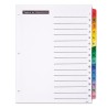 Separadores para Hojas Tamaño Carta, Pestañas Numéricas 1-15 Multicolor, Paquete/15