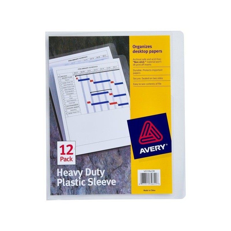 Protectores de Hojas de Plástico, Transparentes Heavy Duty Avery, Tamaño Carta, Paquete/ 25