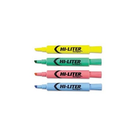 Resaltador Hi Liter, Punta Cincel, Colores Pastel Variados, Paquete/4