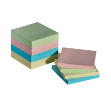Notas Adhesivas 3'' X 3''(7.62 X 7.62 cm), Colores Pastel, Universal, Paq/12 Blocks con 100 c/u