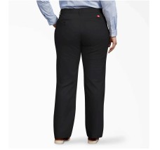 Pantalón de Gabardina Stretch Plus para Mujer Dickies, Corte Relajado Pierna Recta, Negro