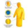 Impermeable tipo Gabardina Larga color Amarillo de PVC