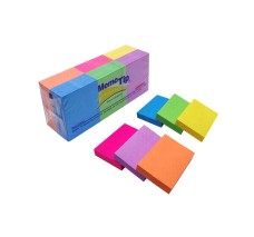 Notas Adhesivas 1.5'' X 2 '' (3.81 x 5.08 cm), Memo Tip, Colores Neón, Paq/12 Blocks con 100 c/u