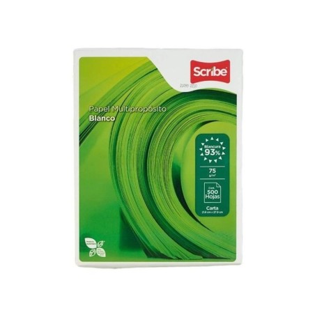 Papel Bond Scribe, Blanco, Tamaño carta, Paq/500
