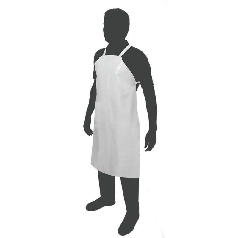 Mandil de Charol Corto Reforzado, Blanco