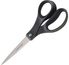 Tijeras Fiskars de 8" de Acero Inoxidable - Negro - Paquete/2 pz